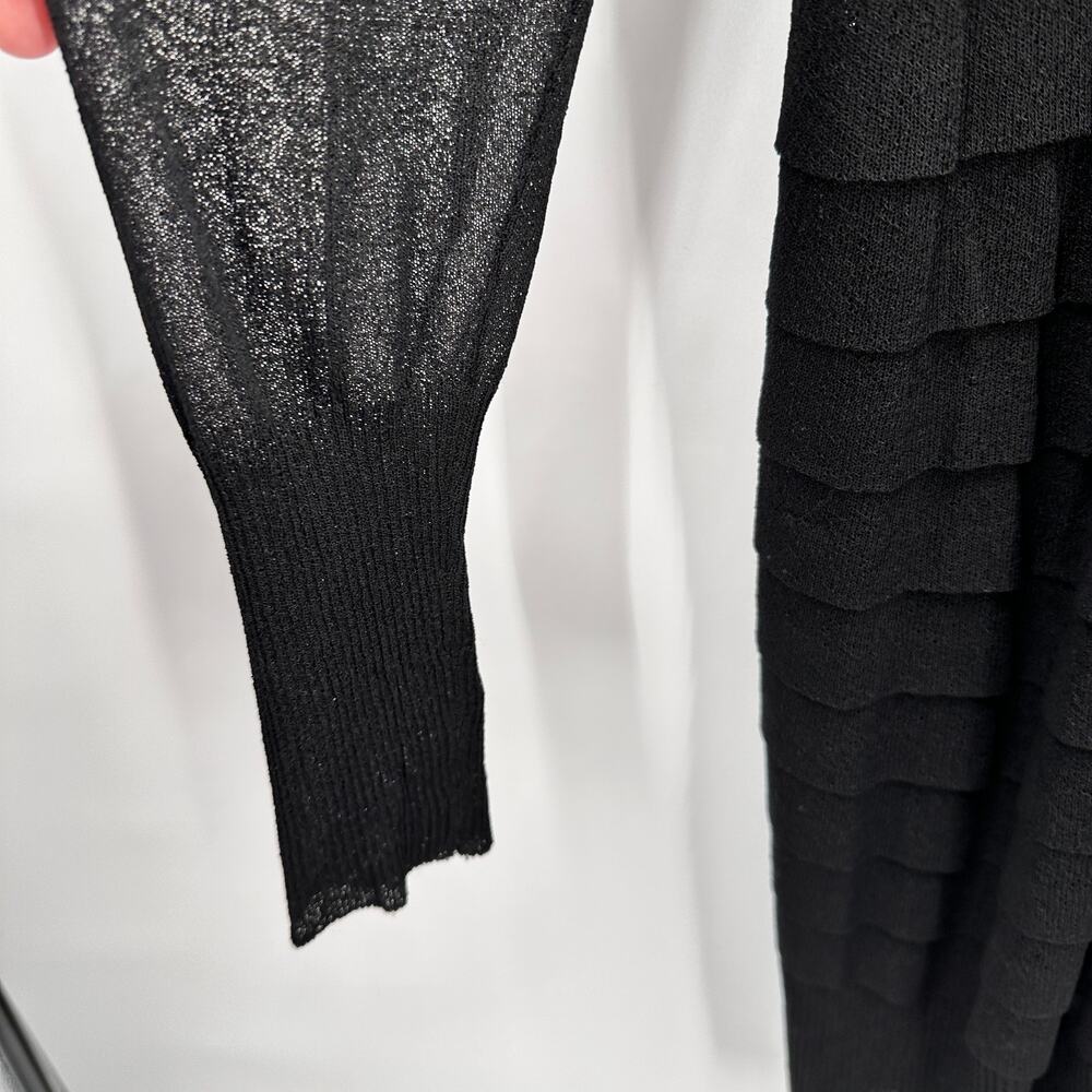 EILEEN FISHER Black Lightweight Open Front Long Cardigan // XS - Picture 5 of 8